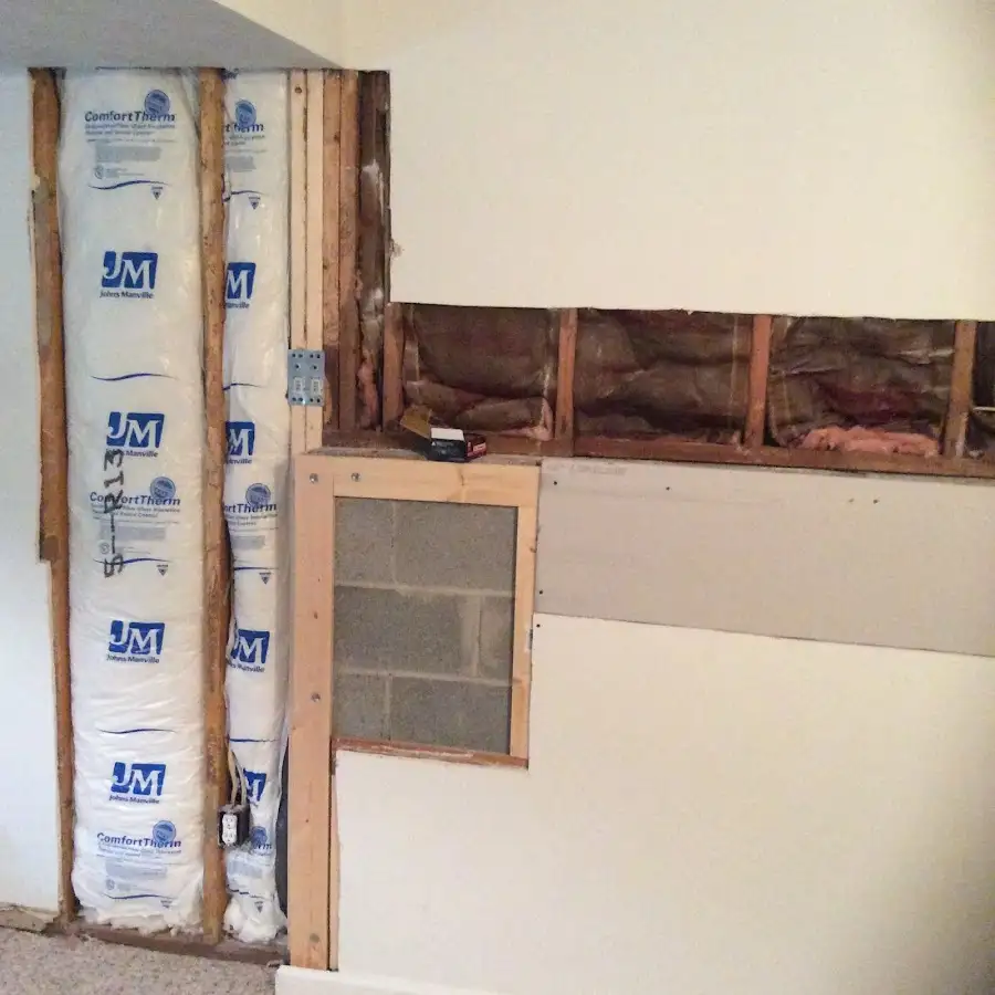 Wall insulation replacement during Contents Cleaning & Restoration in Danville